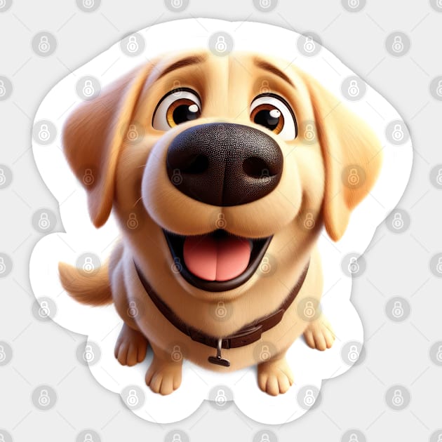 Happy Labrador Pup cartoon Sticker by clearviewstock